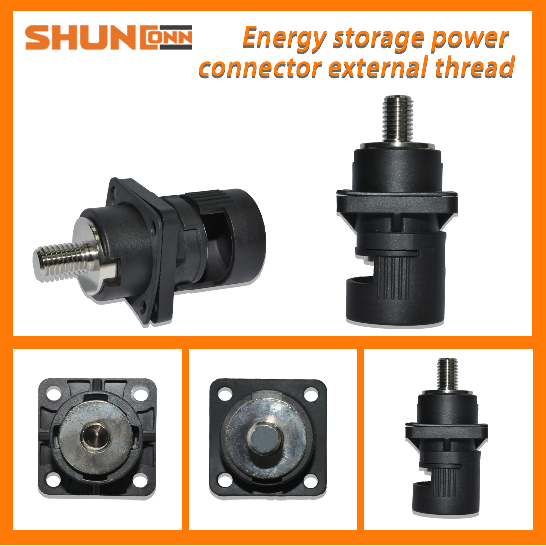 Shunconn Energy storage power connector250A/400A  external thread M8/M10(black)